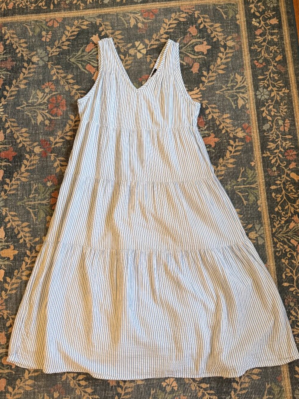 Quince 100% Organic Cotton Gauze Tiered Maxi Dress